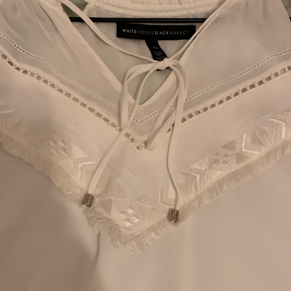 White House Black Market Tops-White Blouse